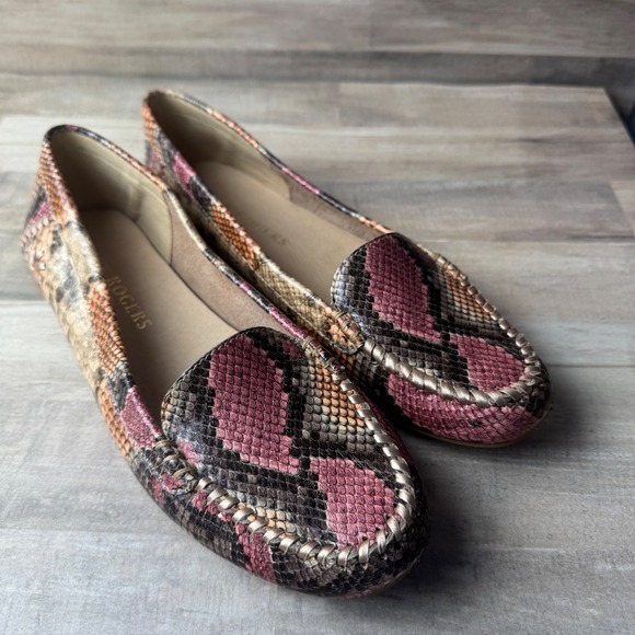 Jack Rodgers Women's‎ 8.5 Millie Snake Embossed Leather Loafers - Picture 1 of 6